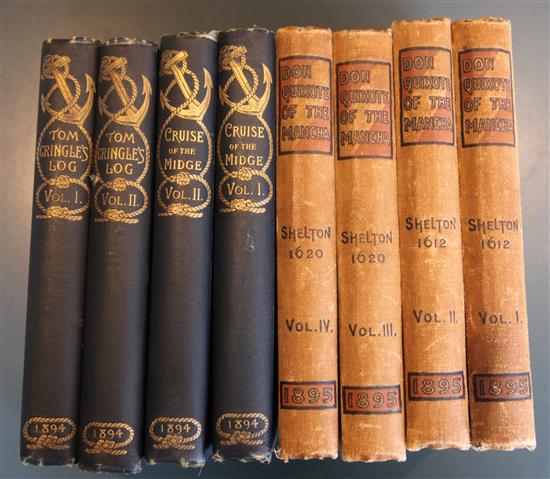 Cervantes - Don Quiote of the Mancha, 4 vols, 8vo, cloth, London and New York, 1895, Scott, Michael - The Cruise